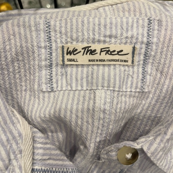 We The Free Blue and White Striped Shirt - Picture 6 of 6